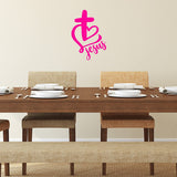 Jesus Heart Wall Decal Christian Cross Religious Love Home Decor VWAQ