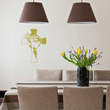 Jesus Face Cross Vinyl Wall Art Christian Decal Quote Religious Home Decor VWAQ