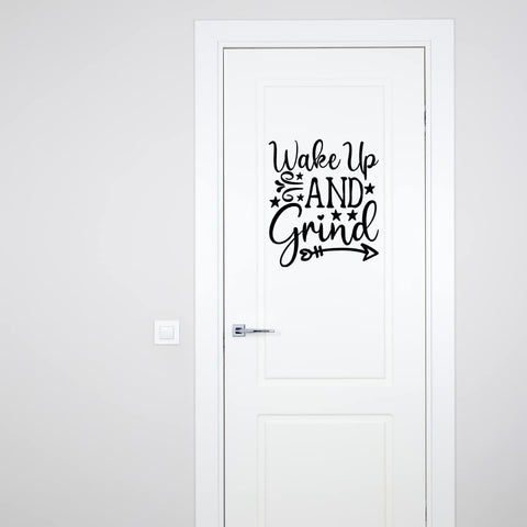 VWAQ Wake Up and Grind Vinyl Wall Decal Motivational Quote
