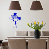 Jesus Face Cross Vinyl Wall Art Christian Decal Quote Religious Home Decor VWAQ