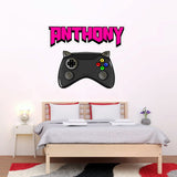 Custom Name and Video Game Wall Decal Personalized Gamer Wall Stickers for Boys Bedroom VWAQ - HOL58