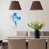 Jesus Face Cross Vinyl Wall Art Christian Decal Quote Religious Home Decor VWAQ