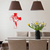Jesus Face Cross Vinyl Wall Art Christian Decal Quote Religious Home Decor VWAQ