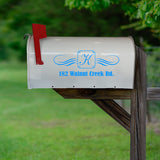 Mailbox Numbers Street Address Family Name Monogram Vinyl Decal Set of 2 - Insert Initial & Address Personalized Mailbox Stickers VWAQ CMB36