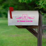 Mailbox Numbers Street Address Family Name Monogram Vinyl Decal Set of 2 - Insert Initial & Address Personalized Mailbox Stickers VWAQ CMB36