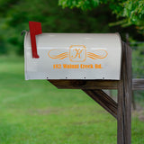 Mailbox Numbers Street Address Family Name Monogram Vinyl Decal Set of 2 - Insert Initial & Address Personalized Mailbox Stickers VWAQ CMB36