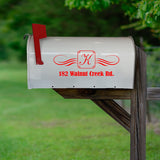 Mailbox Numbers Street Address Family Name Monogram Vinyl Decal Set of 2 - Insert Initial & Address Personalized Mailbox Stickers VWAQ CMB36