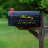 Mailbox Numbers Street Address Vinyl Decal Set of 2 - Insert Family Name & Address Customized Mailbox Stickers VWAQ - CMB37