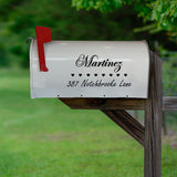 Mailbox Numbers Street Address Vinyl Decal Set of 2 - Insert Family Name & Address Customized Mailbox Stickers VWAQ - CMB37