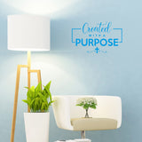 VWAQ Created with A Purpose Inspirational Wall Decal Religious Home Decor