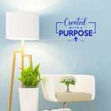 VWAQ Created with A Purpose Inspirational Wall Decal Religious Home Decor