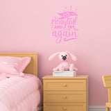 VWAQ Fix Your Ponytail and Try Again Inspirational Wall Decal Motivational Quote Kids Room Decor