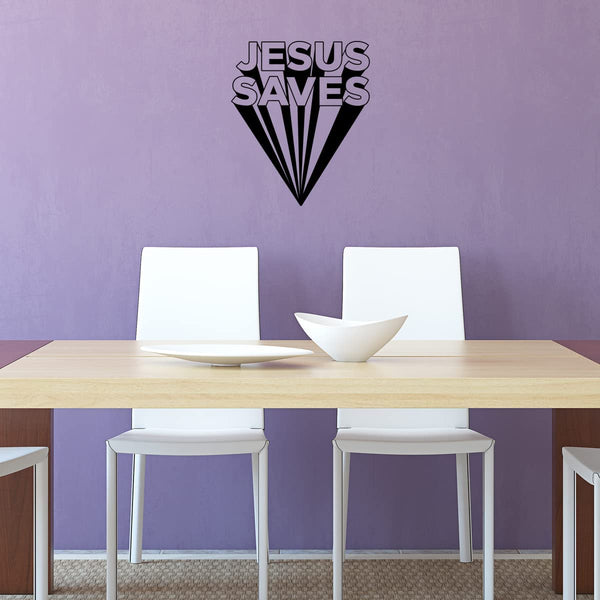 VWAQ Jesus Saves Religious Home Decor Inspirational Wall Decal