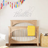 Custom Name Wall Decal for Girls - Insert Name Personalized Name Decal Vinyl Wall Art Nursery Kids Room Decor VWAQ-CS98