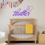 Custom Name Wall Decal for Girls - Insert Name Personalized Name Decal Vinyl Wall Art Nursery Kids Room Decor VWAQ-CS98