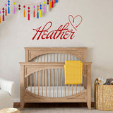 Custom Name Wall Decal for Girls - Insert Name Personalized Name Decal Vinyl Wall Art Nursery Kids Room Decor VWAQ-CS98