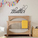 Custom Name Wall Decal for Girls - Insert Name Personalized Name Decal Vinyl Wall Art Nursery Kids Room Decor VWAQ-CS98