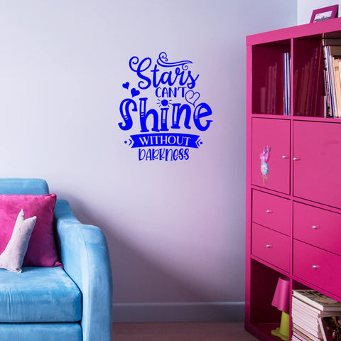VWAQ Stars Can't Shine Without Darkness Inspirational Wall Decal Motivational Quote