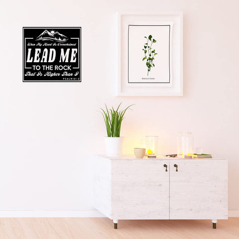 VWAQ When My Heart is Overwhelmed Lead Me to The Rock Religious Home Decor