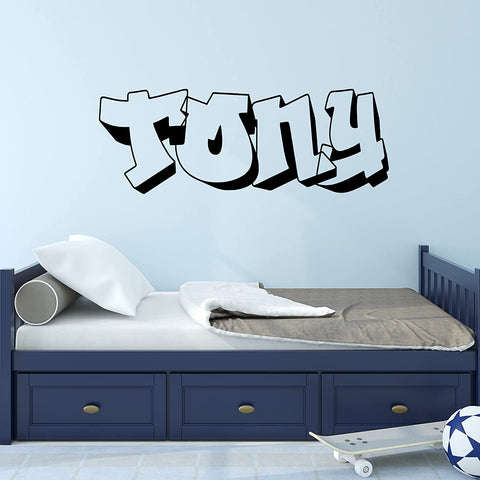 VWAQ Custom Graffiti Wall Decals Name Sign - Personalized Kids Decor Room Wall Art Hip Hop Vinyl Sticker - CSGN2