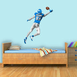 Custom Football Player Boy Wall Decal - Personalized Name Sports Sticker Decor VWAQ - HOL62