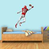 Custom Football Player Boy Wall Decal - Personalized Name Sports Sticker Decor VWAQ - HOL62