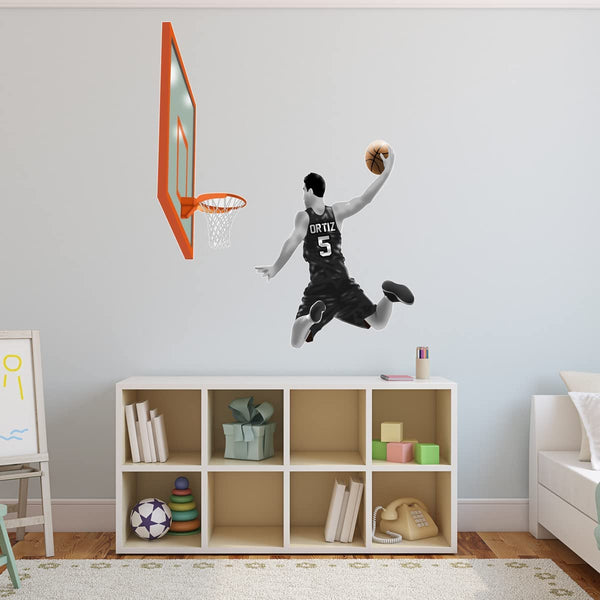 VWAQ Personalized Basketball Player Wall Decal Custom Name Sports - HOL60