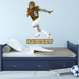 Custom Football Player Wall Decal - Personalized Name Sports Sticker Wall Decor VWAQ - HOL63