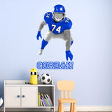 Right Hand Football Player Lineman with Custom Name VWAQ - HOL65R