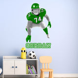 Right Hand Football Player Lineman with Custom Name VWAQ - HOL65R