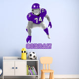 Right Hand Football Player Lineman with Custom Name VWAQ - HOL65R