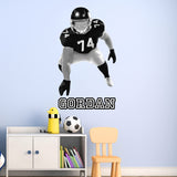 Right Hand Football Player Lineman with Custom Name VWAQ - HOL65R