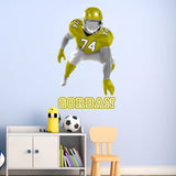 Right Hand Football Player Lineman with Custom Name VWAQ - HOL65R