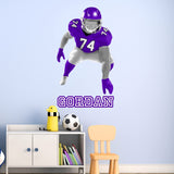 Right Hand Football Player Lineman with Custom Name VWAQ - HOL65R