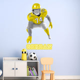 Right Hand Football Player Lineman with Custom Name VWAQ - HOL65R