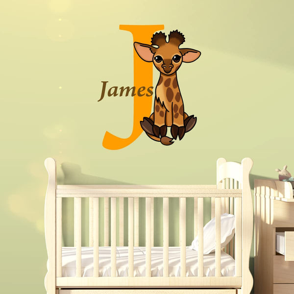 Custom Name Giraffe Wall Decal Kids Room Personalized Name Monogram Decal Letter and Name Decor - CM12