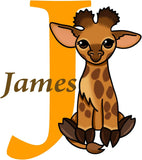 Custom Name Giraffe Wall Decal Kids Room Personalized Name Monogram Decal Letter and Name Decor - CM12