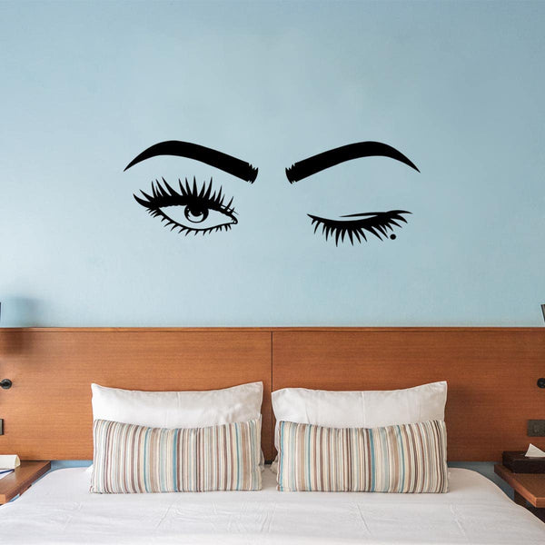 VWAQ Eyes Wink Vinyl Wall Decals Home Bathroom Mirror Decor - EWWD-V1