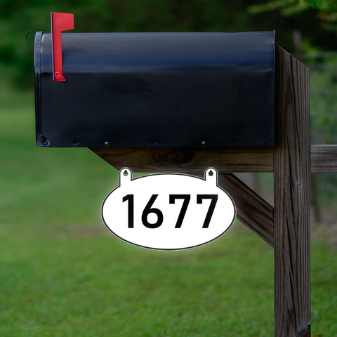 VWAQ Custom Hanging Mailbox Sign Address Numbers Aluminum Plaque Double Sided and Reflective - AS2S1