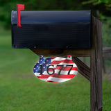 VWAQ Custom Double Sided Reflective Aluminum Sign American Flag Hanging Mailbox Address Plaque Numbers - AS2S2