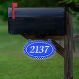 VWAQ Custom Address Aluminum Sign Polka Dots for Mailbox - Double Sided Reflective Hanging Personalized House Numbers Plaque - AS2S10