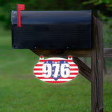 VWAQ Custom American Flag Aluminum Plaque Double Sided Reflective Hanging Mailbox Sign Patriotic Numbers Address - AS2S4