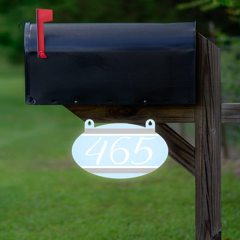 VWAQ Custom Hanging Mailbox Address Number Aluminum Sign - Double Sided Reflective Personalized Plaque - AS2S7