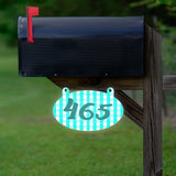 VWAQ Custom Plaid Aluminum Sign Reflective Mailbox Number - Double Sided Hanging Personalized Address Plaque - AS2S9