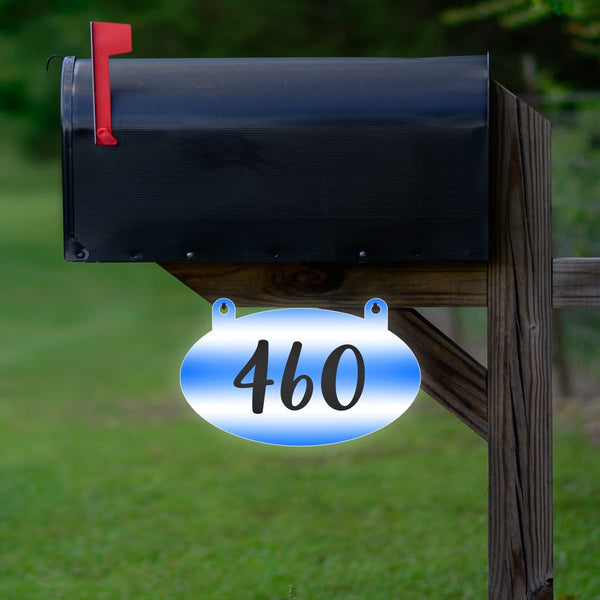 VWAQ Custom Hanging Aluminum Sign Mailbox Number - Double Sided Reflective Personalized Address Plaque - AS2S8