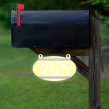 VWAQ Custom Hanging Mailbox Address Number Aluminum Sign - Double Sided Reflective Personalized Plaque - AS2S7