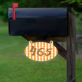 VWAQ Custom Plaid Aluminum Sign Reflective Mailbox Number - Double Sided Hanging Personalized Address Plaque - AS2S9