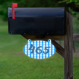 VWAQ Custom Plaid Aluminum Sign Reflective Mailbox Number - Double Sided Hanging Personalized Address Plaque - AS2S9
