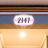 VWAQ Custom Aluminum Sign Home Address Number Plaque - Single Sided and Reflective Pre-Drilled Holes - AS3S8 Horizontal