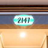 VWAQ Custom Aluminum Sign Home Address Number Plaque - Single Sided and Reflective Pre-Drilled Holes - AS3S8 Horizontal